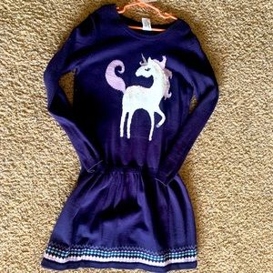 Gymboree girls unicorn sweater dress